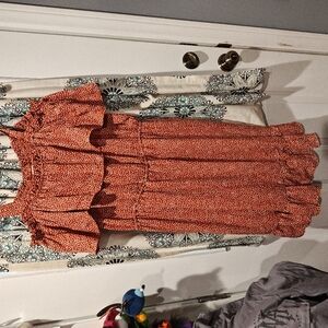 SOLD Liberty Love Rust Polka Dot Dress